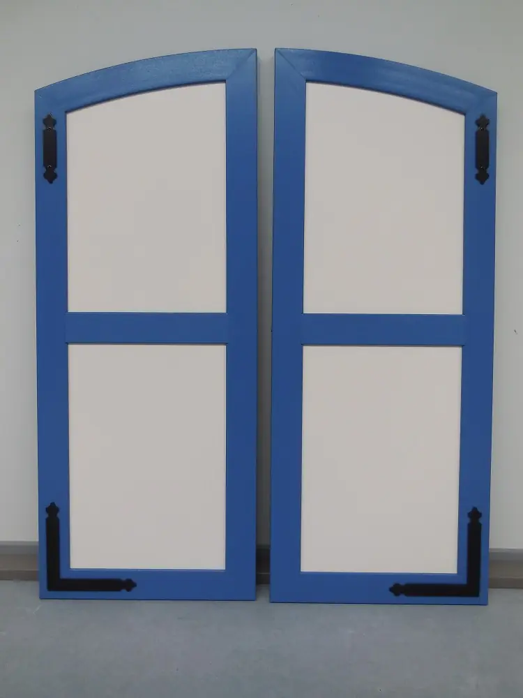 PVC boogluik met vlak paneel in blauw en wit – elegante combinatie van twee kleuren, productfoto Ventinella